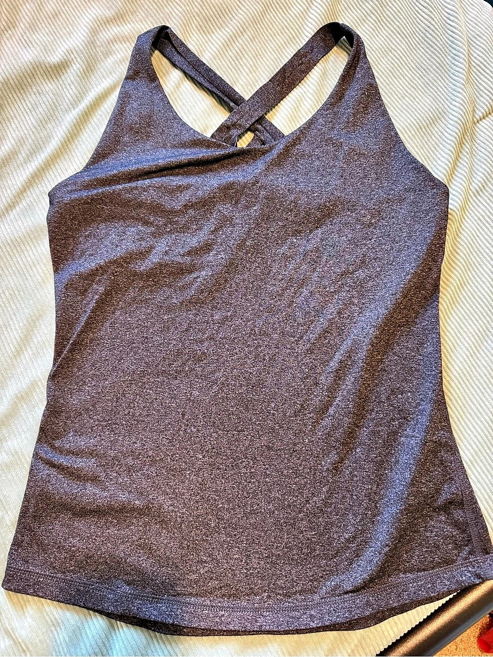 prAna Crossback Tank in Gray Medium